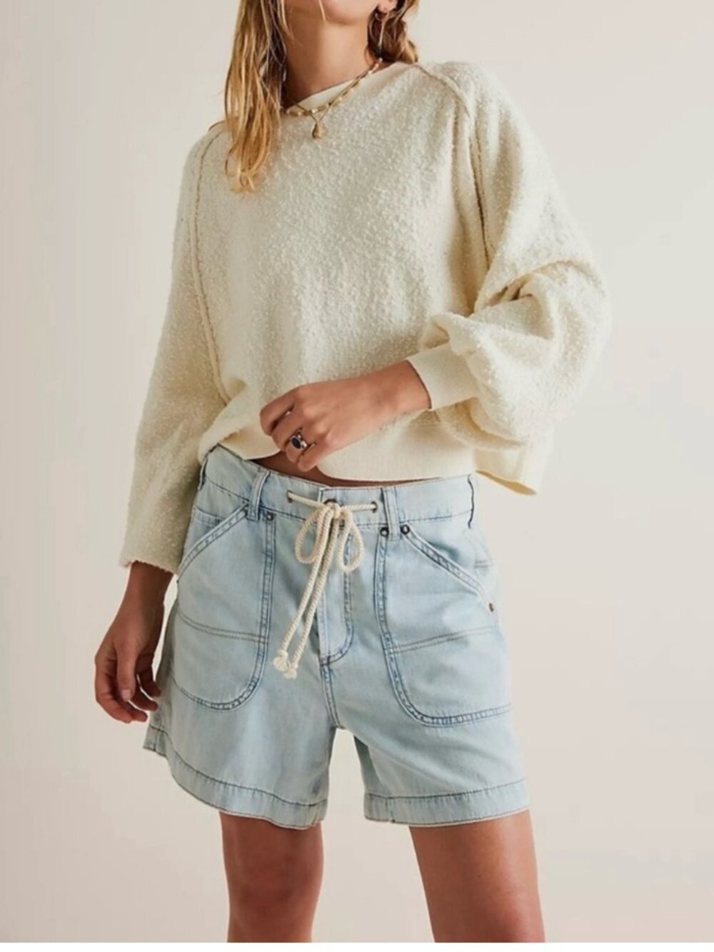 FREE PEOPLE Women's EUC "We the Free" Second Chances Button Fly Shorts | Size L